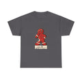 Bite Me It's Tradition Funny Gingerbread Christmas T-Shirt in Charcoal – front