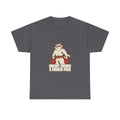 Bulking Season Kettlebell Raccoon Funny Gym Humor T-Shirt in Charcoal – front