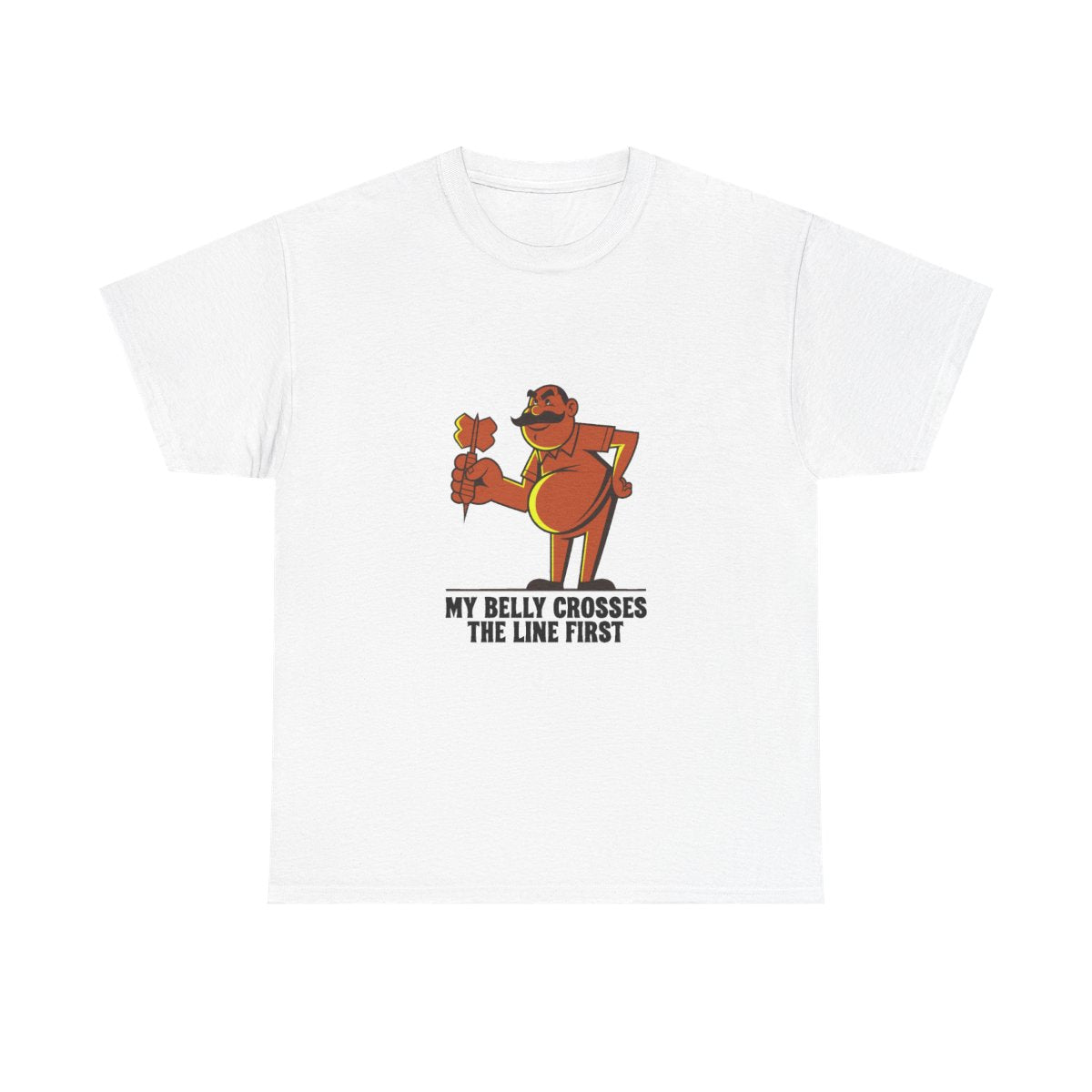Darts Beer Belly Funny Pub Dart Player Oche Gift T-Shirt in White – front