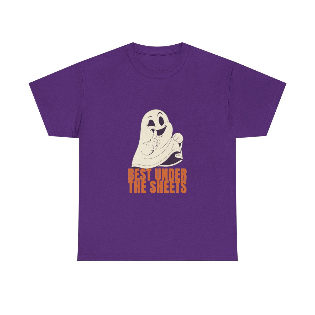 Funny Halloween Ghost Best Under The Sheets T-Shirt in Purple – front