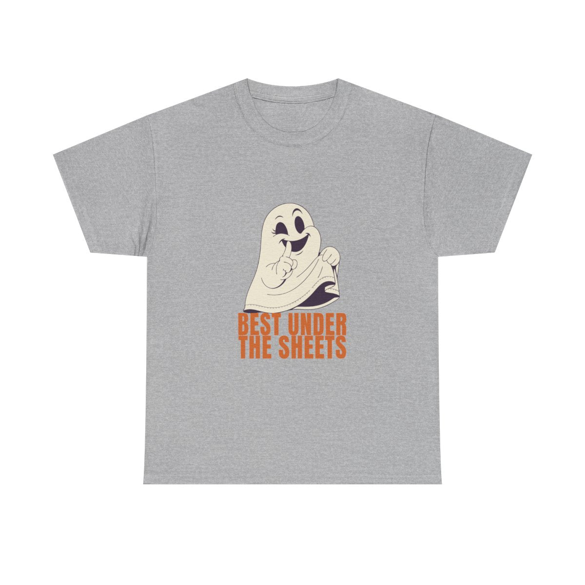 Funny Halloween Ghost Best Under The Sheets T-Shirt in Sport Grey – front