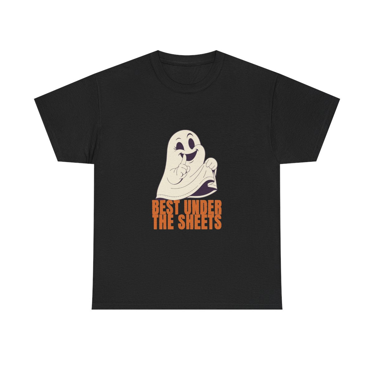 Funny Halloween Ghost Best Under The Sheets T-Shirt in Black – front