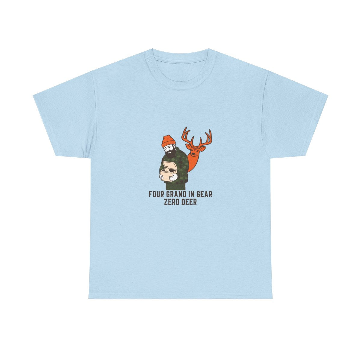 Funny Hunting Shirt Four Grand In Gear Zero Deer Gift T-Shirt in Light Blue – front