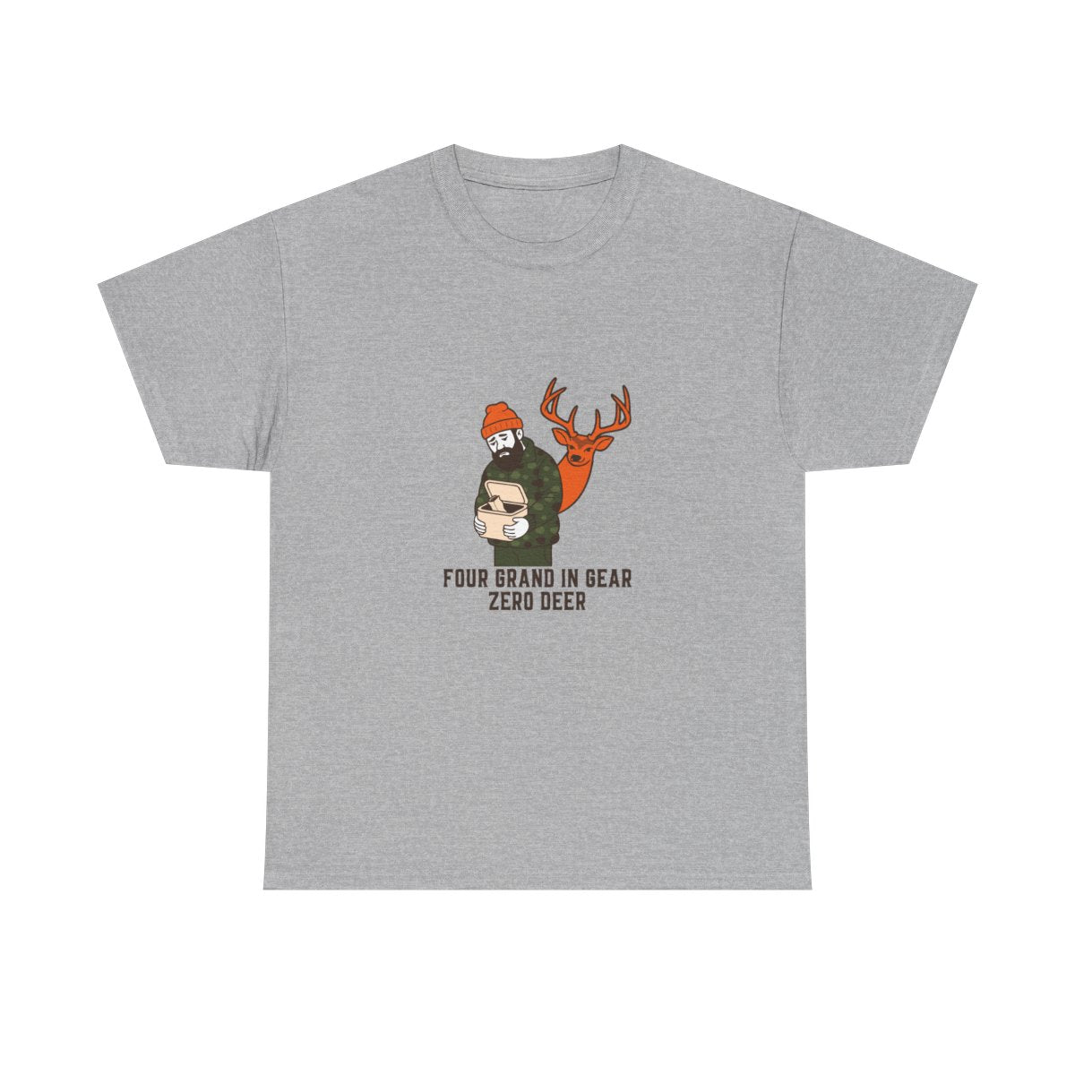 Funny Hunting Shirt Four Grand In Gear Zero Deer Gift T-Shirt in Sport Grey – front