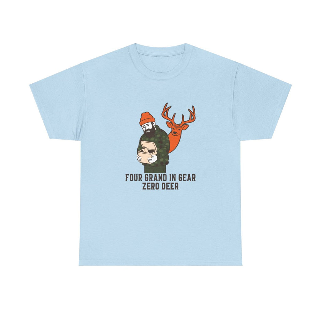 Funny Hunting Shirt Four Grand In Gear Zero Deer Gift T-Shirt in Light Blue – front