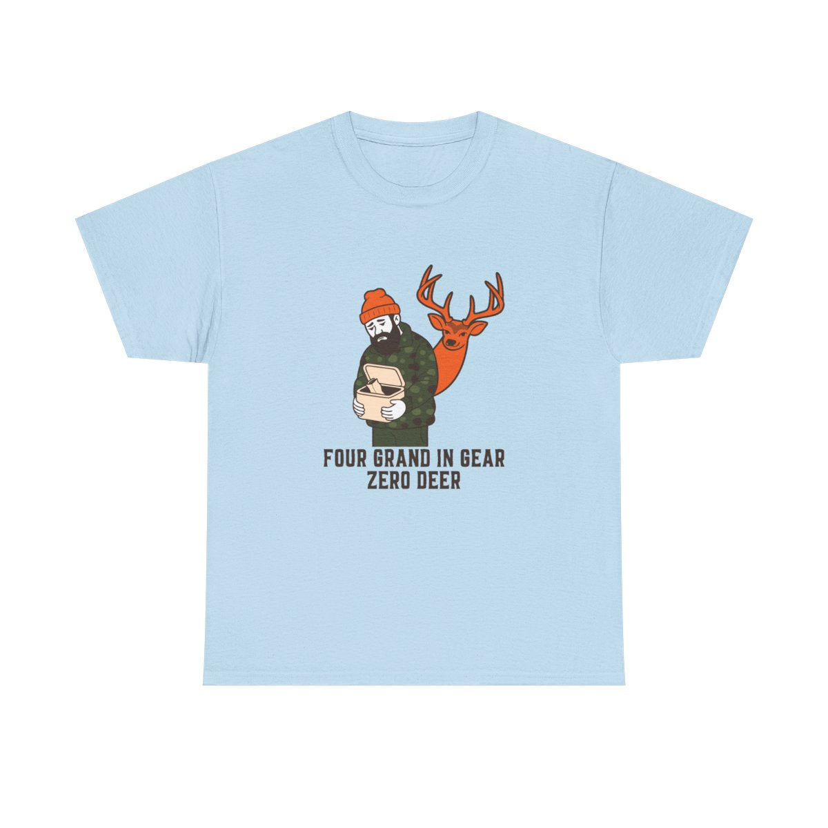 Funny Hunting Shirt Four Grand In Gear Zero Deer Gift T-Shirt in Light Blue – front