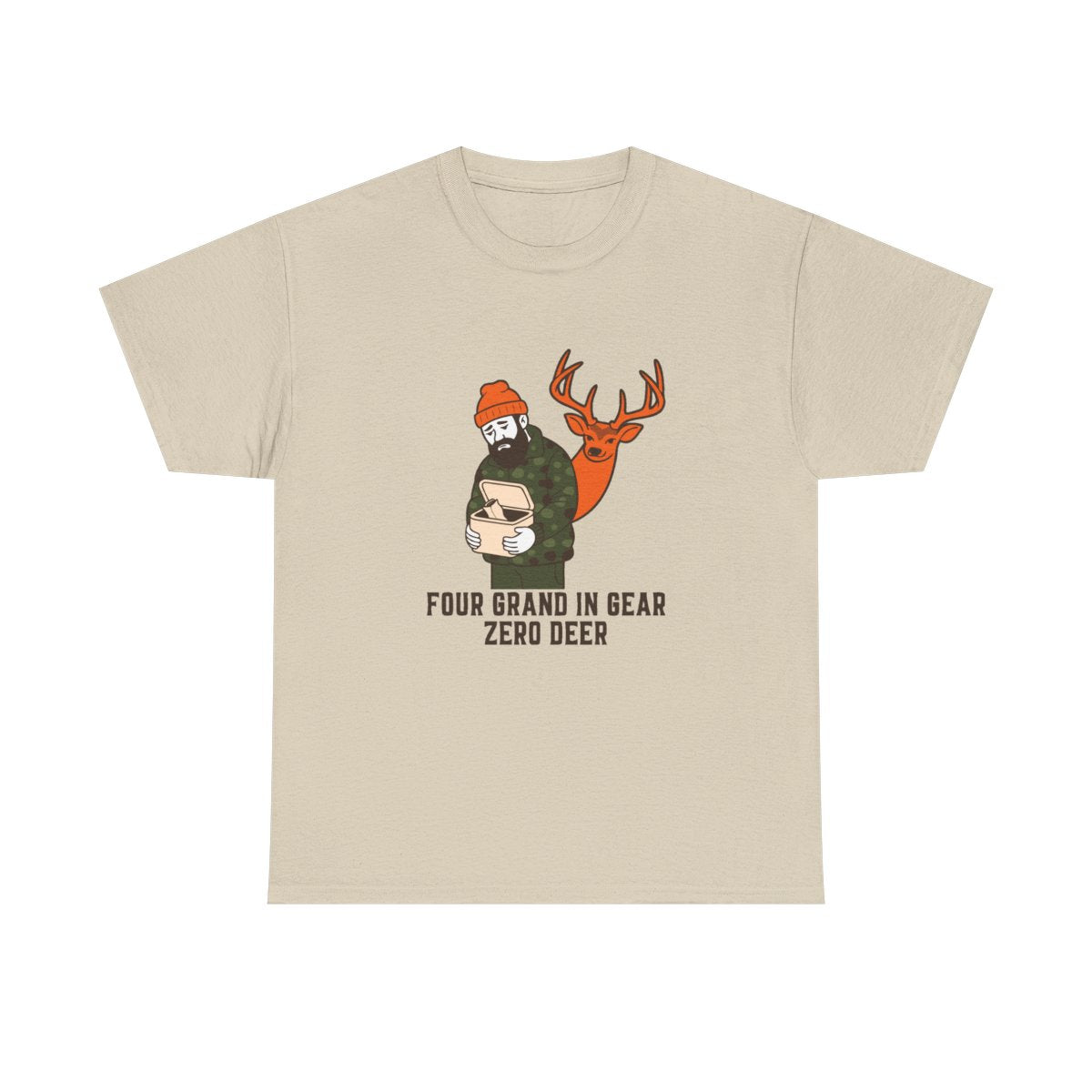 Funny Hunting Shirt Four Grand In Gear Zero Deer Gift T-Shirt in Sand – front