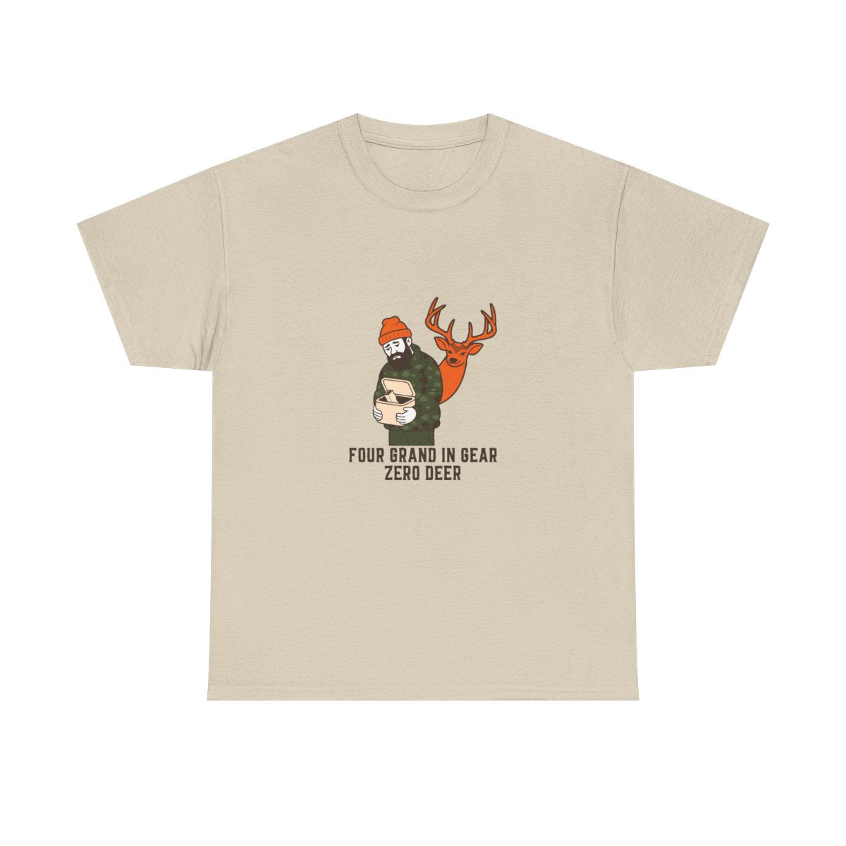 Funny Hunting Shirt Four Grand In Gear Zero Deer Gift T-Shirt in Sand – front