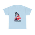 Funny Ski Instructor T-Shirt Your Girl Loves My Technique Tee in Light Blue – front