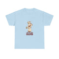 Leg Day Calves Pun Funny Gym Weightlifting T-Shirt in Light Blue – front