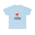 Skier Gift I Don't Brake For Snowboarders Funny Skiing T-Shirt in Light Blue – front
